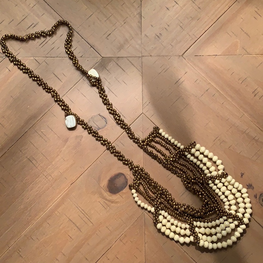 Cream and Gold Noonday Necklace
